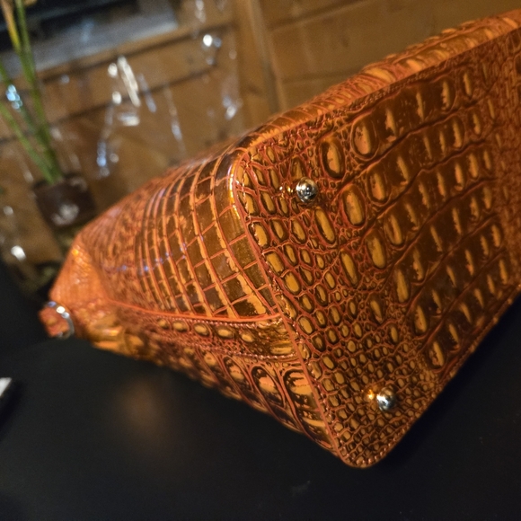 Brahmin Large Duxbury Orange Potion Genuine Leather Satchel NWT - Picture 9 of 9